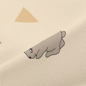 Brown Cute Rabbit Piqué