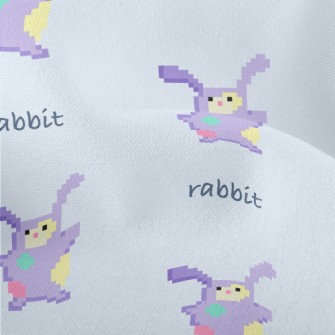 Pixel Style Purple Rabbit Lightweight Performance Linen