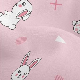 Cute Cartoon Little White Rabb Lightweight Performance Linen