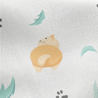 Cartoon Cat Back Jersey Backed Fleece