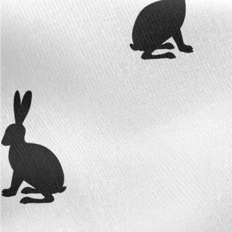 Black Hare Silhouette Jersey Backed Fleece