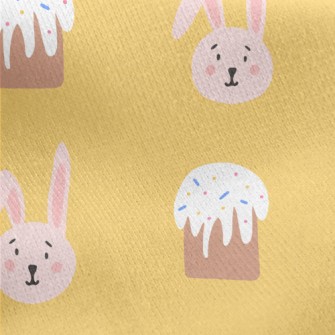 Cupcakes And Bunnies Jersey Backed Fleece