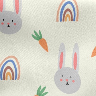 Spring Easter Bunny Jersey Backed Fleece