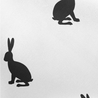 Black Hare Silhouette Pongee