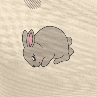 Brown Cute Rabbit Pongee