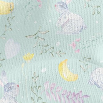 Watercolor Rabbit And Plants Stretch Jersey