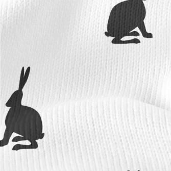 Black Hare Silhouette Stretch Jersey