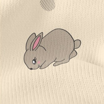 Brown Cute Rabbit Stretch Jersey