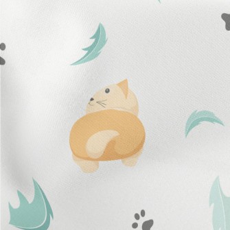 Cartoon Cat Back Lightweight Cotton Poplin