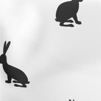Black Hare Silhouette Lightweight Cotton Poplin