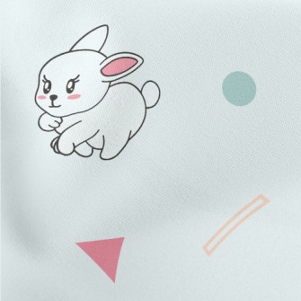 Cartoon Colorful Bunny Lightweight Cotton Poplin