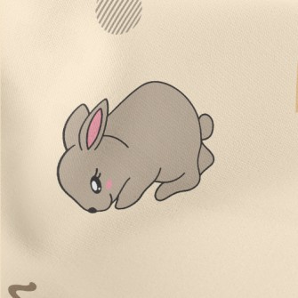Brown Cute Rabbit Lightweight Cotton Poplin