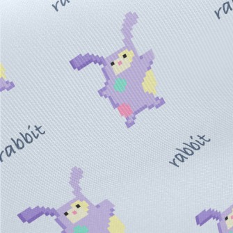 Pixel Style Purple Rabbit Midweight Cotton Poplin