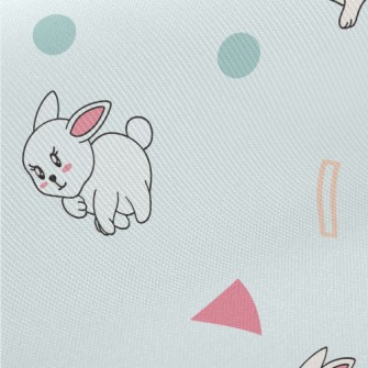 Cartoon Colorful Bunny Midweight Cotton Poplin
