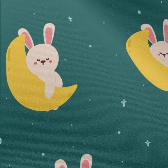 Cute Rabbit Sleeping On The Mo Chiffon