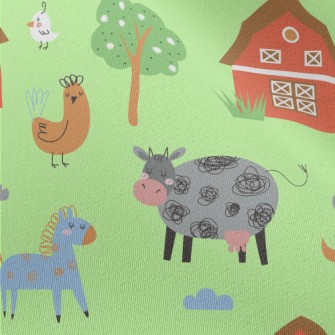 Cute Animal Farm Chiffon