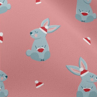 Christmas Red Hat Gray Rabbit Chiffon