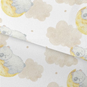 Watercolor Moon Sleeping Bear Waterproof Oxford