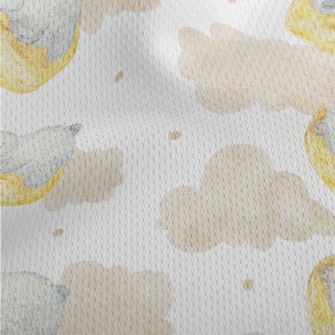 Watercolor Moon Sleeping Bear Athletic Mesh Flat Back