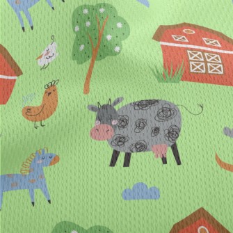 Cute Animal Farm Athletic Mesh Flat Back