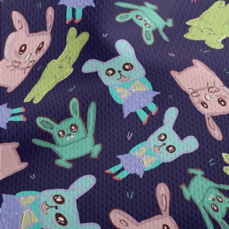 Children's Painted Rabbit Athletic Mesh Flat Back