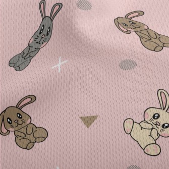 Pink Blush Bunny Athletic Mesh Flat Back