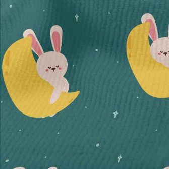 Cute Rabbit Sleeping On The Mo Terry