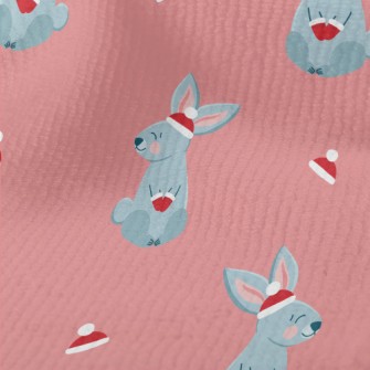 Christmas Red Hat Gray Rabbit Terry