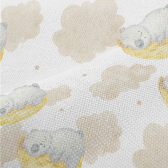 Watercolor Moon Sleeping Bear Performance Linen