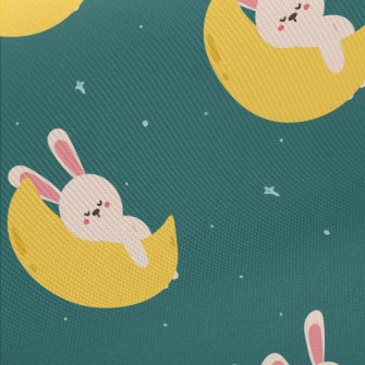 Cute Rabbit Sleeping On The Mo Twill