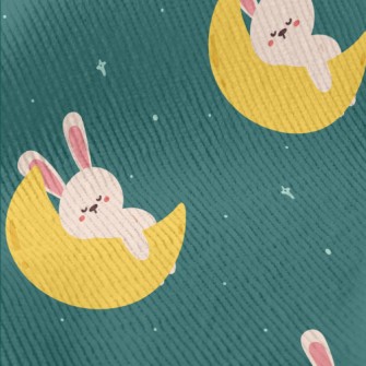 Cute Rabbit Sleeping On The Mo Standard Corduroy