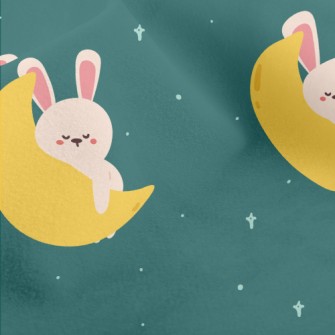 Cute Rabbit Sleeping On The Mo Micro Fleece