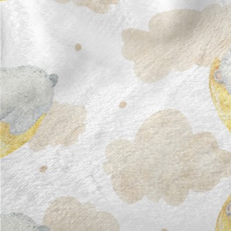 Watercolor Moon Sleeping Bear Minky