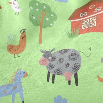 Cute Animal Farm Minky
