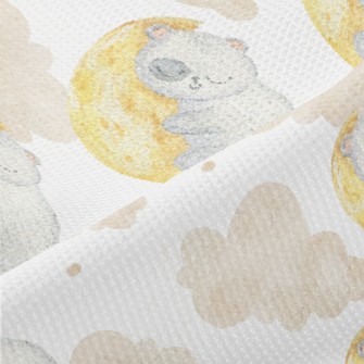 Watercolor Moon Sleeping Bear Piqué