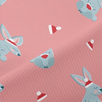 Christmas Red Hat Gray Rabbit Piqué