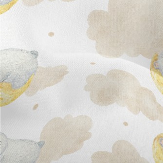 Watercolor Moon Sleeping Bear Lightweight Performance Linen