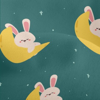 Cute Rabbit Sleeping On The Mo Lightweight Performance Linen