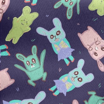 Children's Painted Rabbit Jersey Backed Fleece