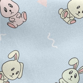 Colorful Cartoon Rabbit Jersey Backed Fleece