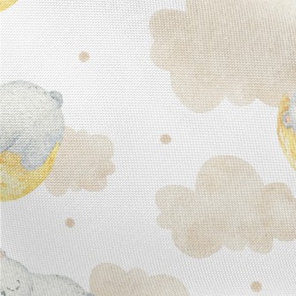 Watercolor Moon Sleeping Bear Pongee