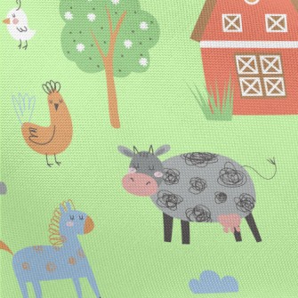 Cute Animal Farm Pongee