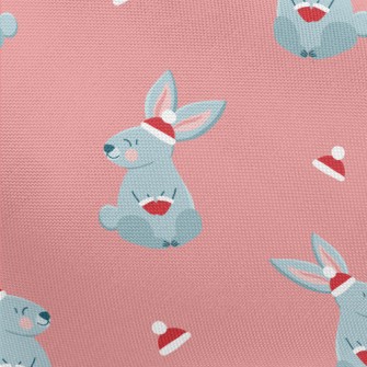 Christmas Red Hat Gray Rabbit Pongee