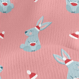 Christmas Red Hat Gray Rabbit Stretch Jersey
