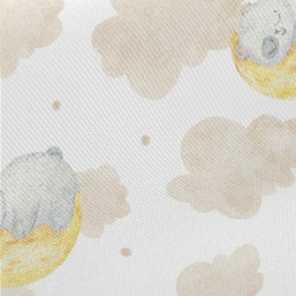 Watercolor Moon Sleeping Bear Midweight Cotton Poplin