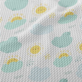 Happy Sun And Clouds Birdseye Piqué
