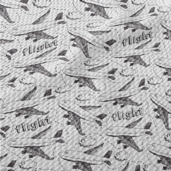 Hand Drawn Airplane Doodle Birdseye Piqué