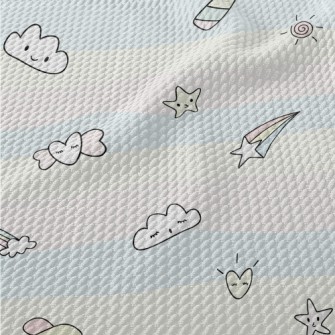 Rainbow And Candy Doodle Birdseye Piqué