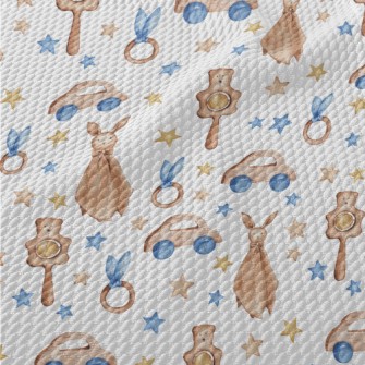 Watercolor Baby Toys Birdseye Piqué