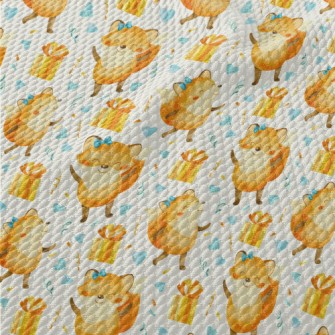 Happy Birthday Fox Birdseye Piqué